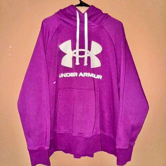 Under Armour Jackets & Blazers - Under Armour Women's Purple White Cowl Neck Pullover Hoodie Size 2XL